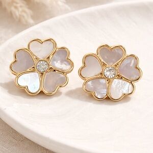 Gold and Silver Flower Earrings
